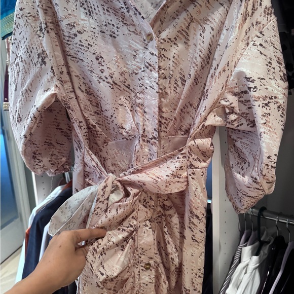 Pink Snake Patterned Button-Up Dress - Picture 7 of 9